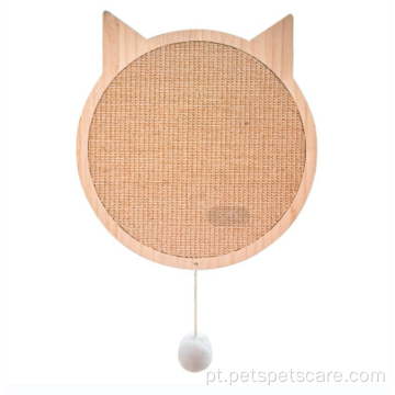 Placa de arranhões de gato de madeira com copo de sucção fixa